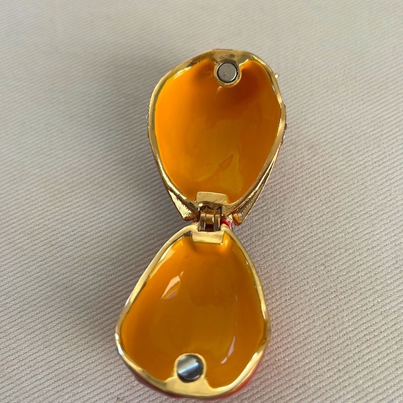 CARDINAL BIRD container covered with rhinestones and sporting a gold beak - Picture 6 of 9